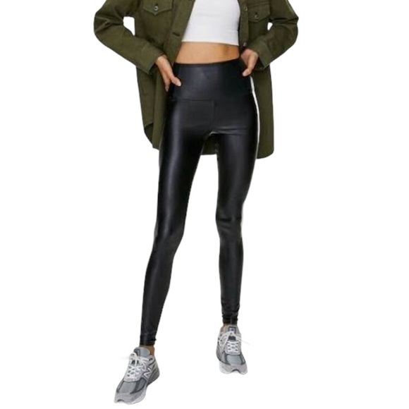 Wilfred Daria Pants High Waist Black Vegan Leather Women's Size XS - Picture 1 of 10